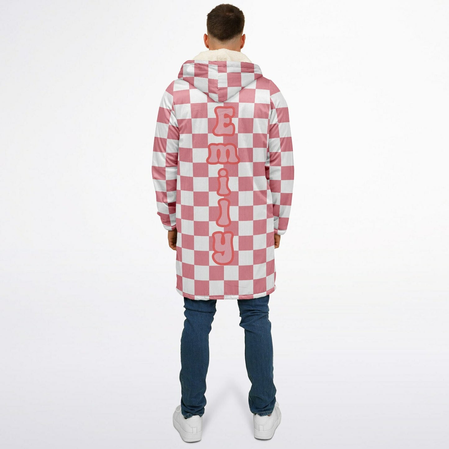 Personalized Pink Checkered Blanket Coat