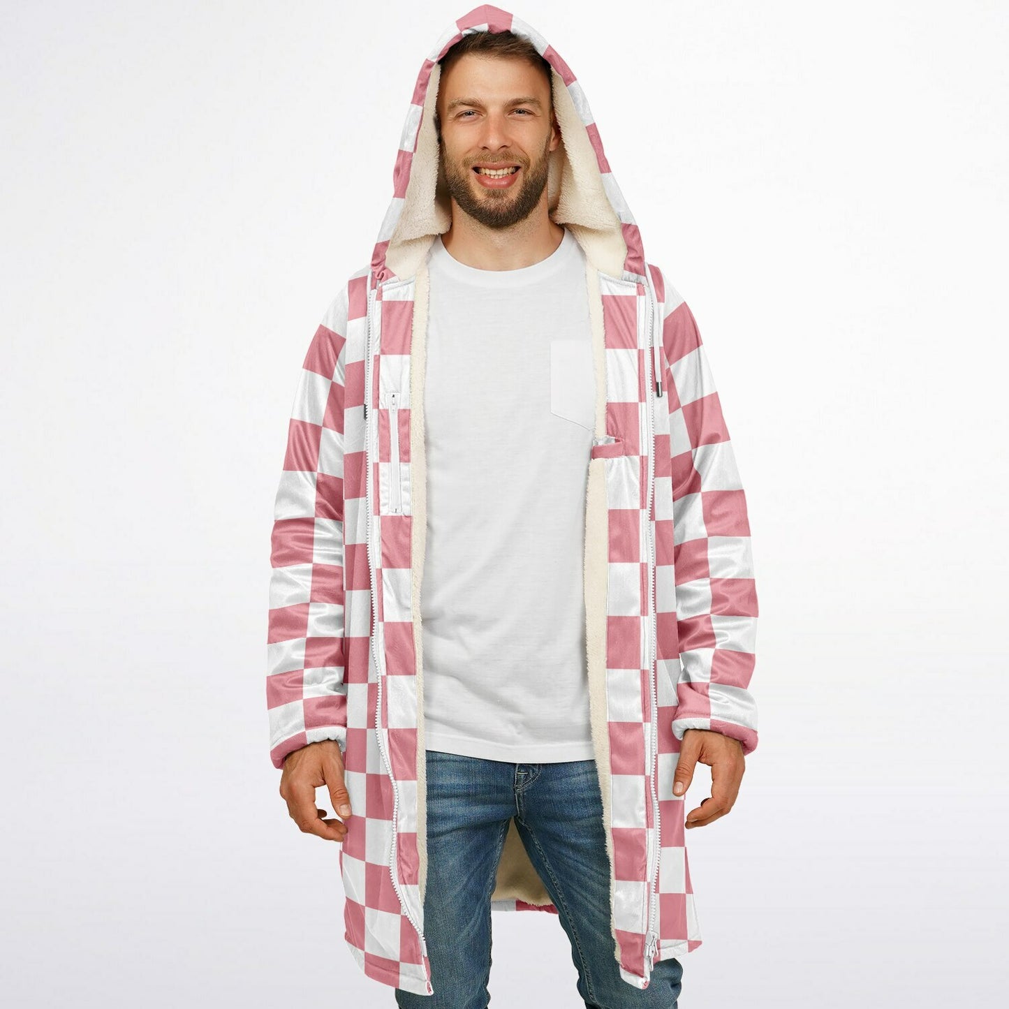 Personalized Pink Checkered Blanket Coat