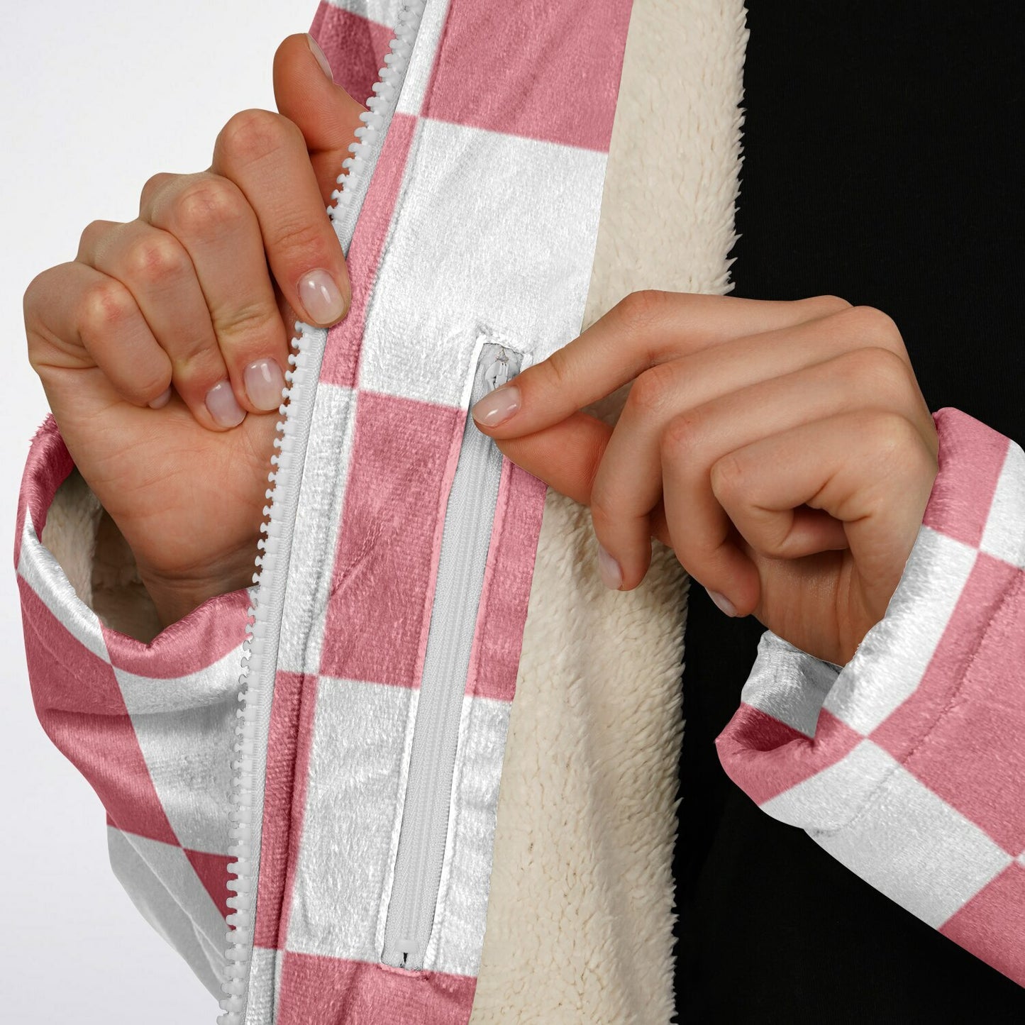 Personalized Pink Checkered Blanket Coat