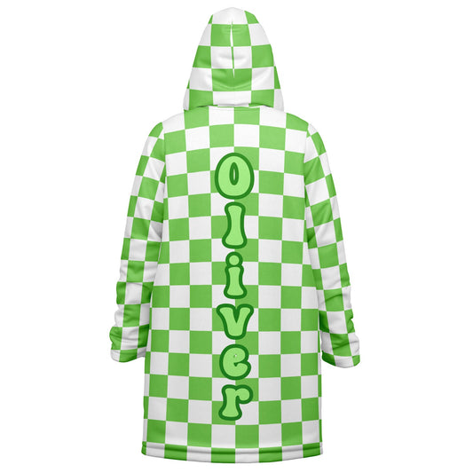 Personalized Green Checkered Blanket Coat