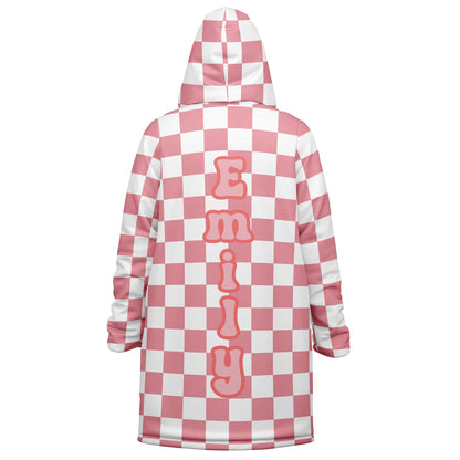 Personalized Pink Checkered Blanket Coat