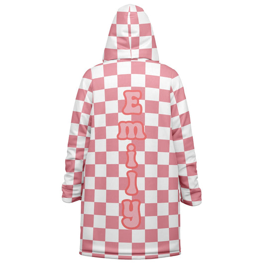 Personalized Pink Checkered Blanket Coat