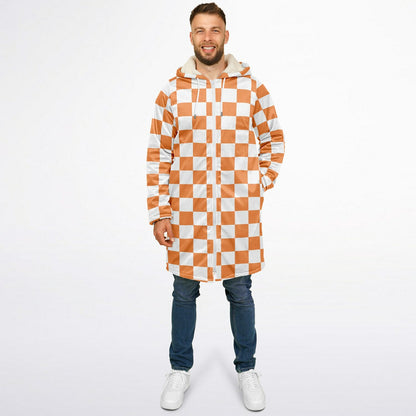 Personalized Orange Checkered Blanket Coat