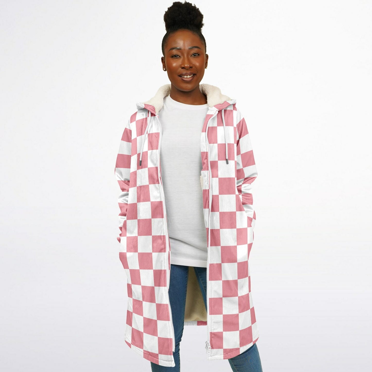 Personalized Pink Checkered Blanket Coat