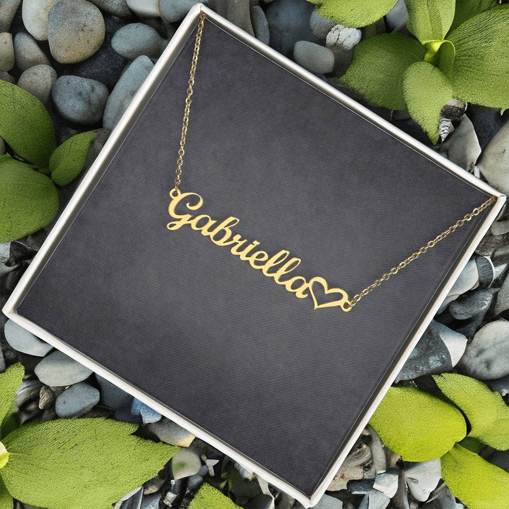 Custom Name Necklace with Heart