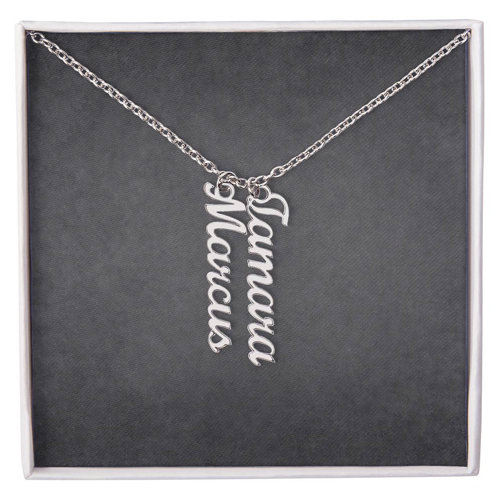 Custom Multi Vertical Name Necklace