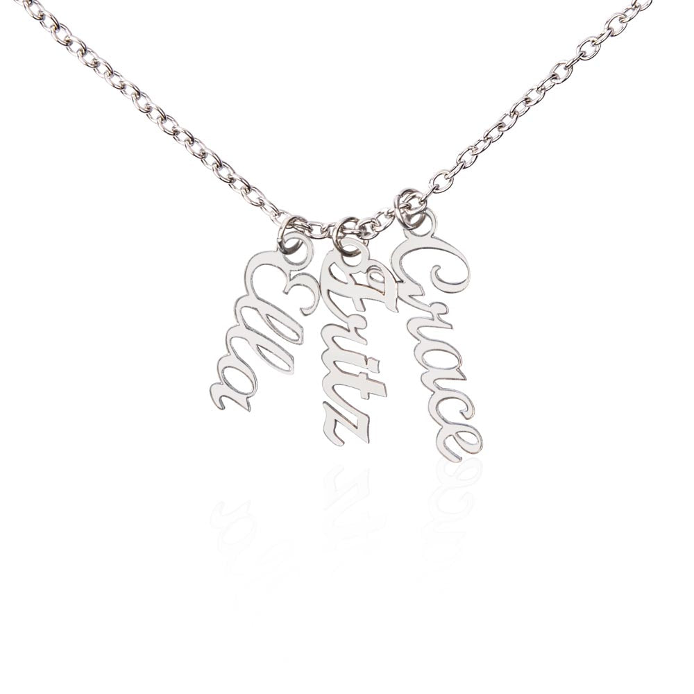 Custom Multi Vertical Name Necklace