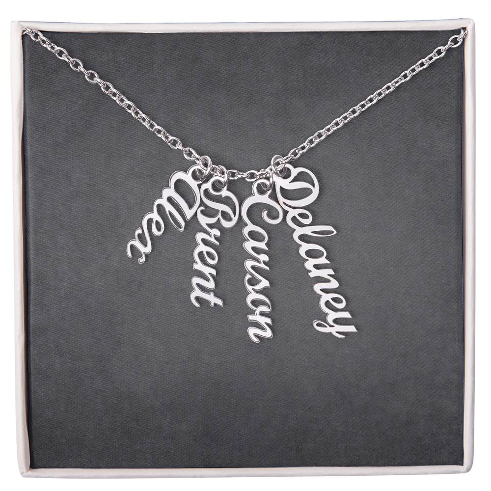 Custom Multi Vertical Name Necklace