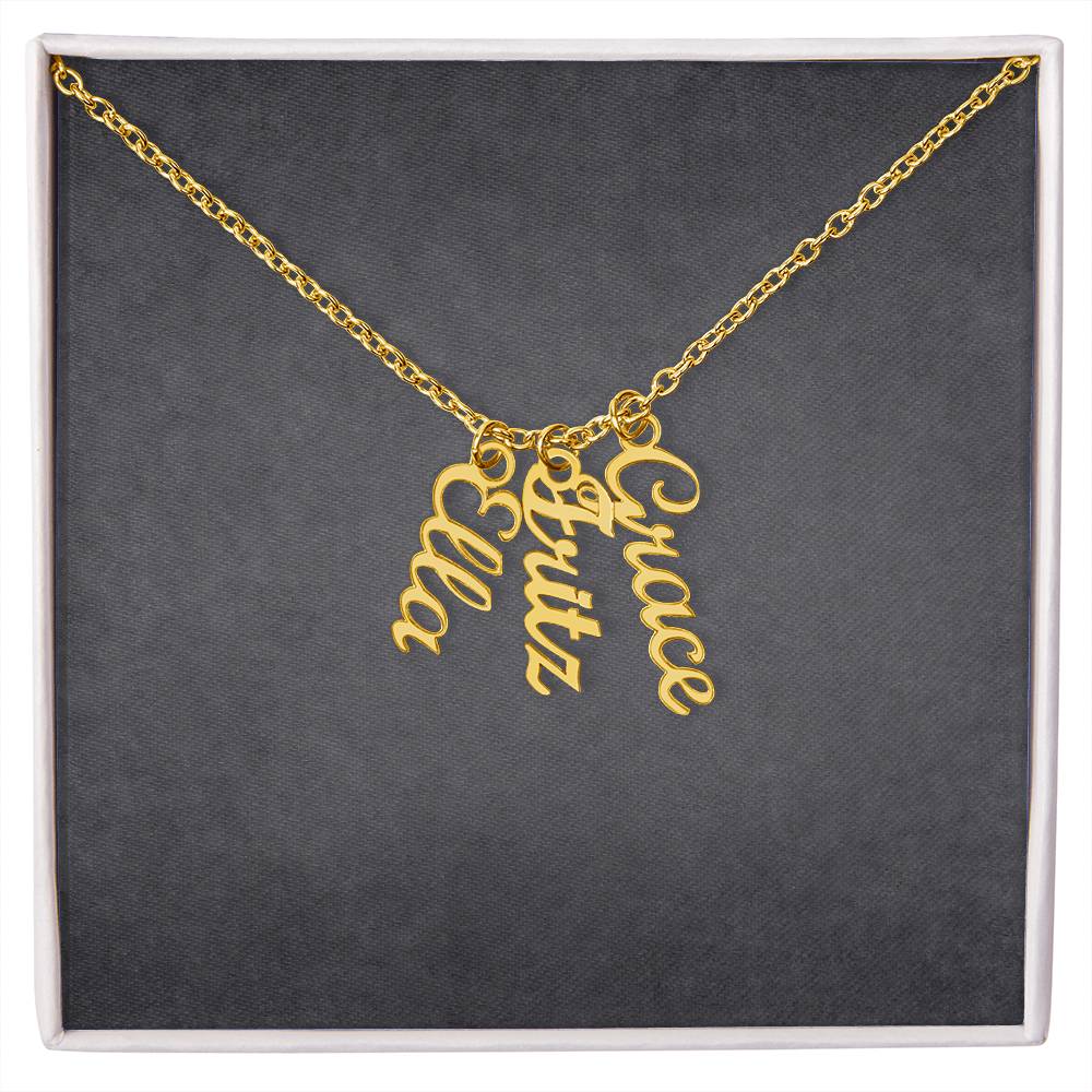 Custom Multi Vertical Name Necklace