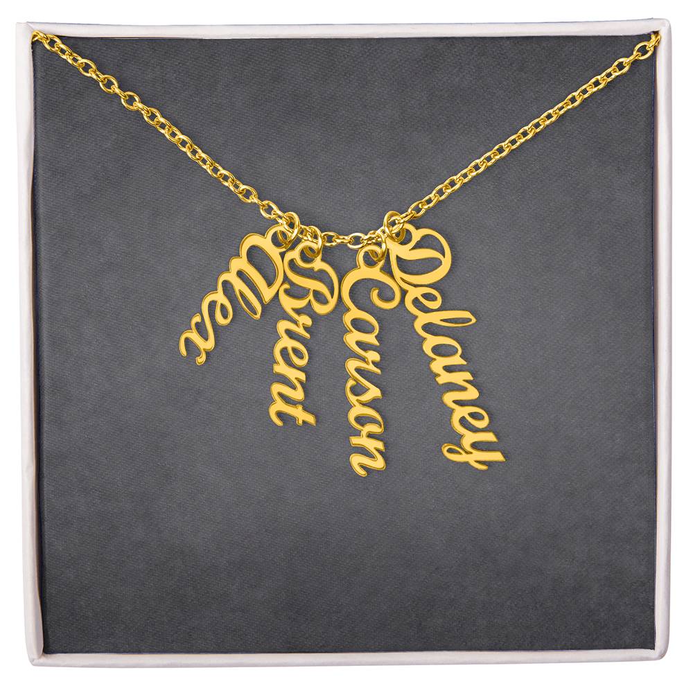 Custom Multi Vertical Name Necklace