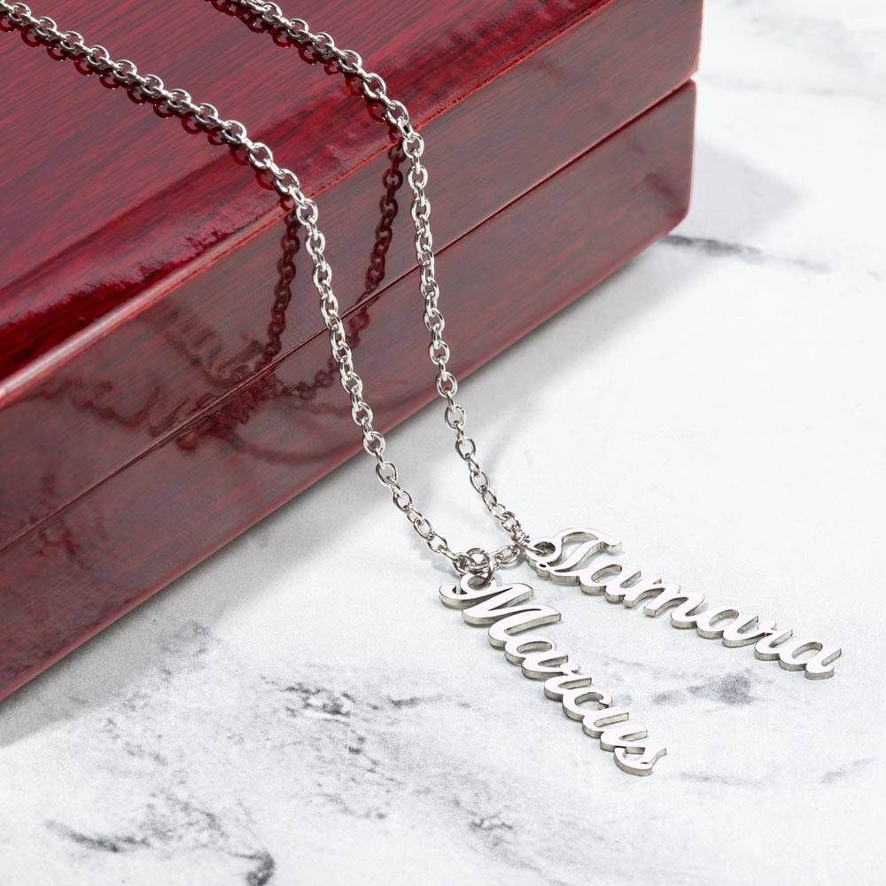 Custom Multi Vertical Name Necklace