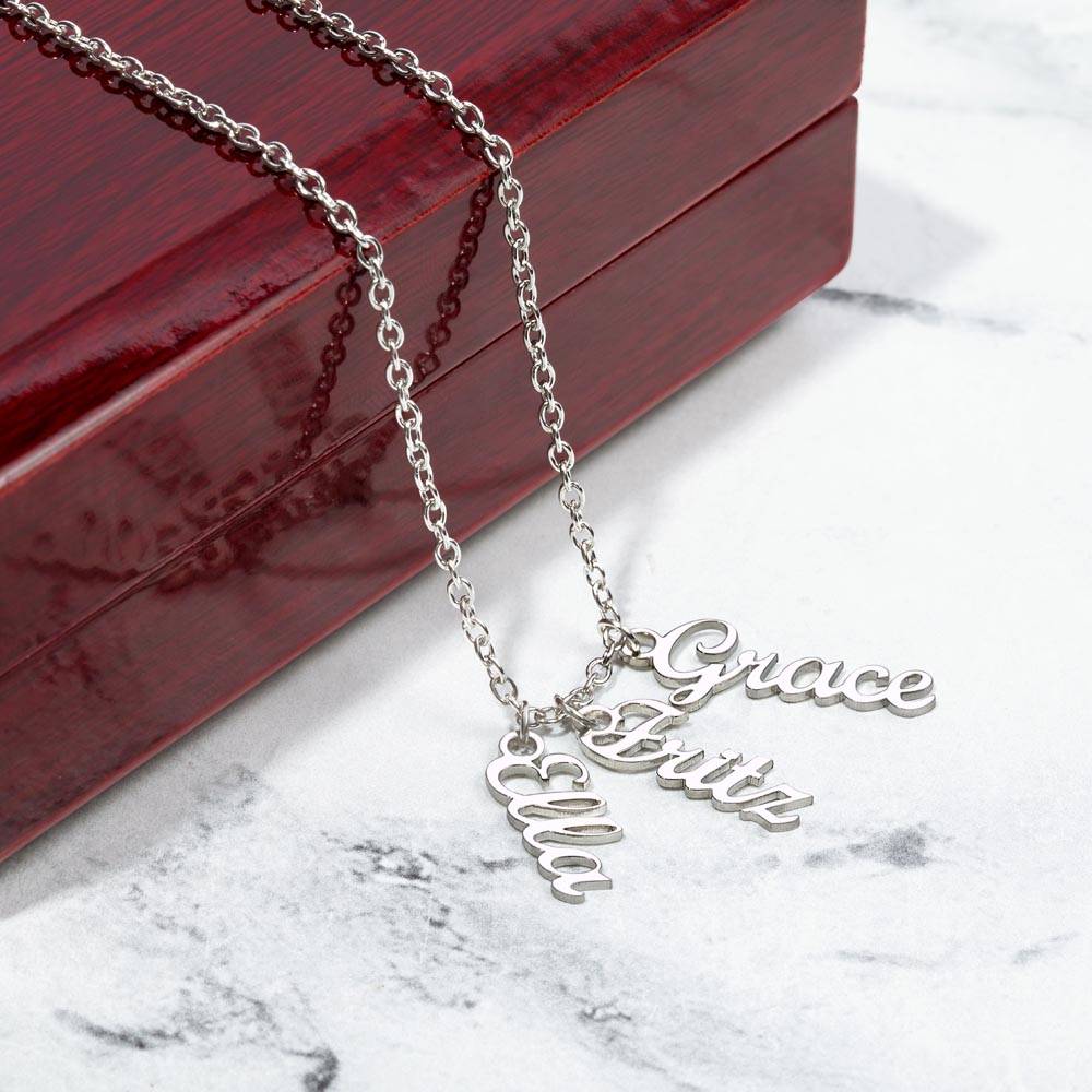 Custom Multi Vertical Name Necklace