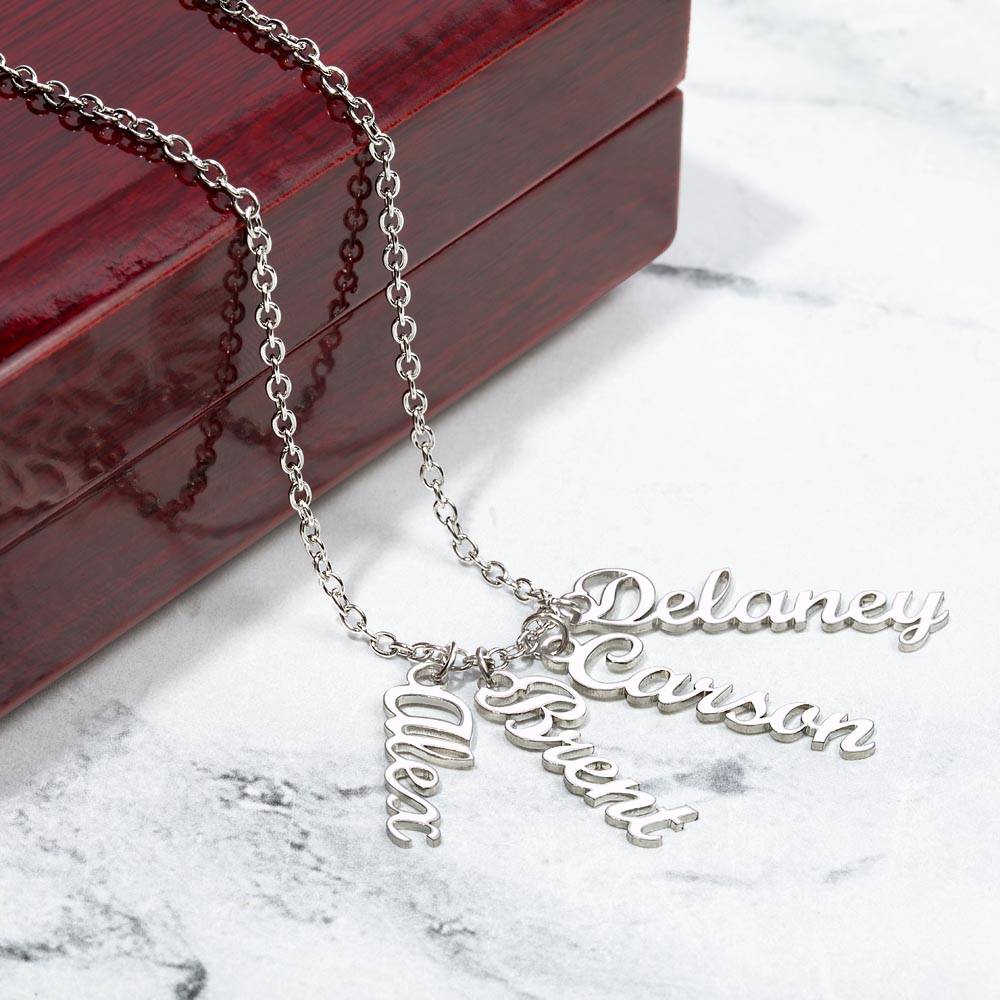 Custom Multi Vertical Name Necklace