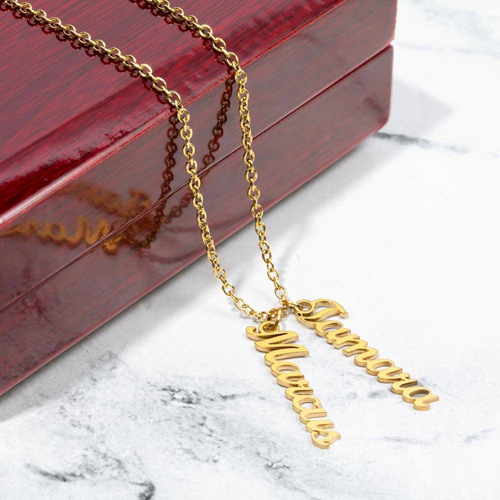 Custom Multi Vertical Name Necklace