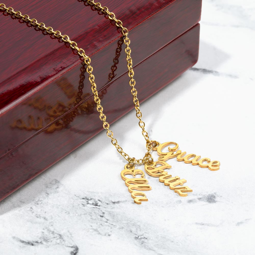 Custom Multi Vertical Name Necklace