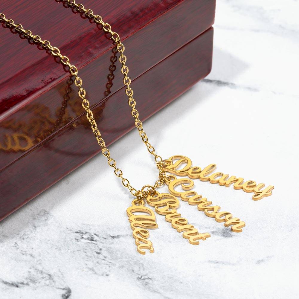 Custom Multi Vertical Name Necklace