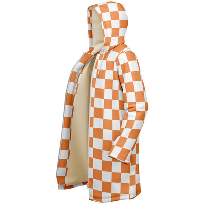 Personalized Orange Checkered Blanket Coat