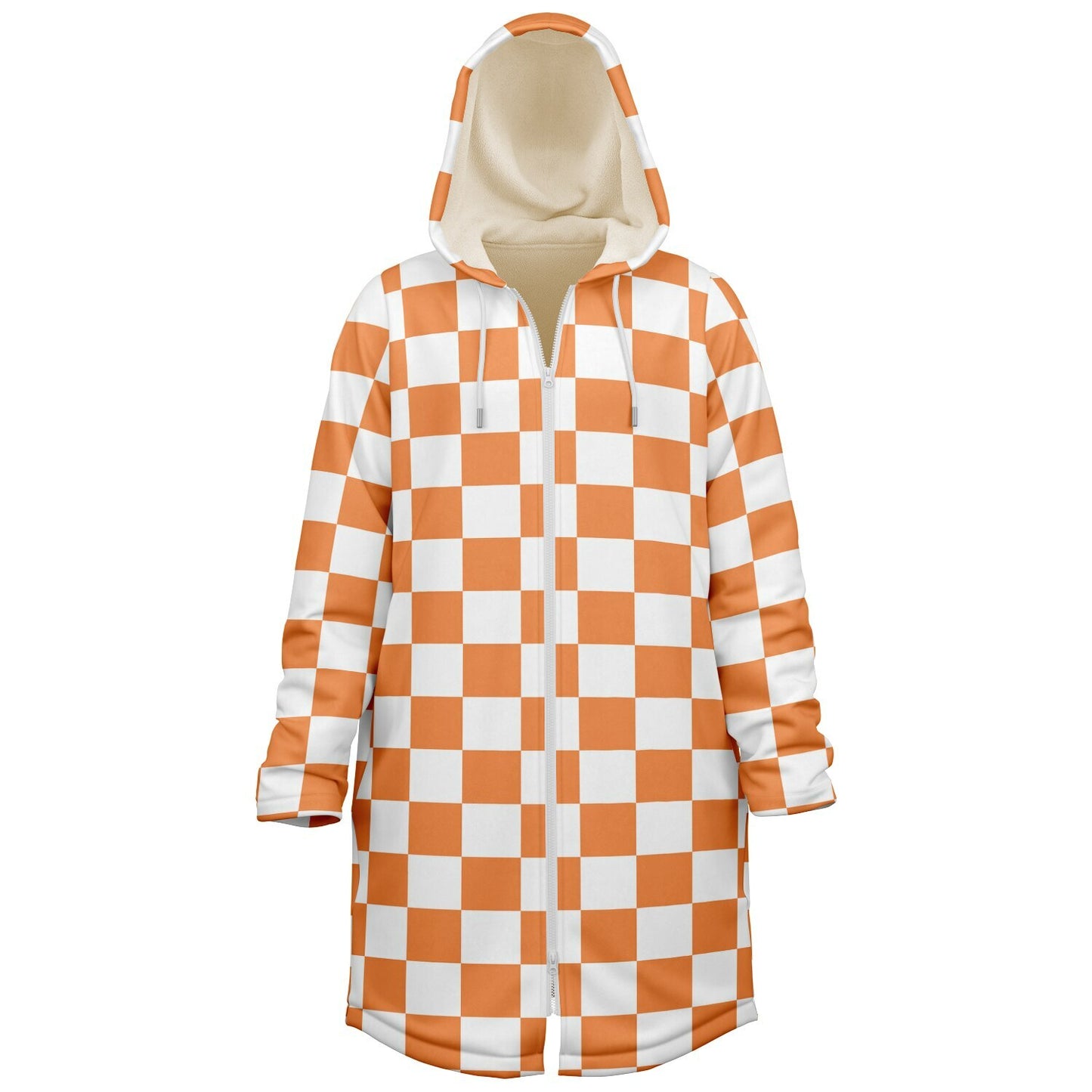 Personalized Orange Checkered Blanket Coat